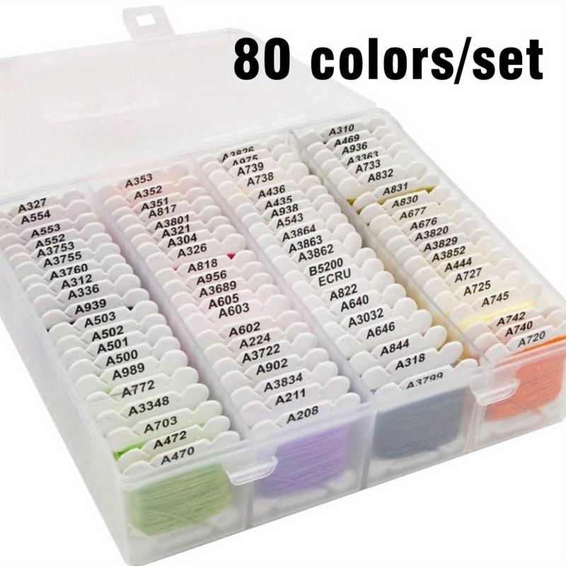 Cross Stitch Embroidery Thread Set, 80pcs box Embroidery Starter Kit, Colorful Embroidery Thread Set, Handmade DIY Craft Cotton Thread