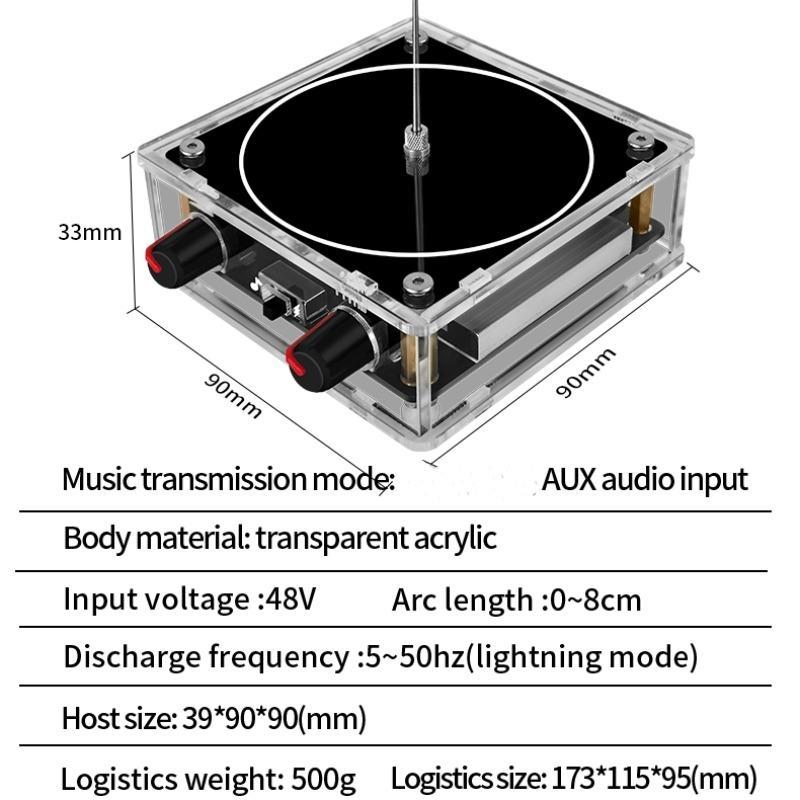 Acrylic Desktop Coil Music Box, Touch Design Music & Audio Output Device, Science Experiment Interactive Music Box for School, Desktop Decor for Living Room