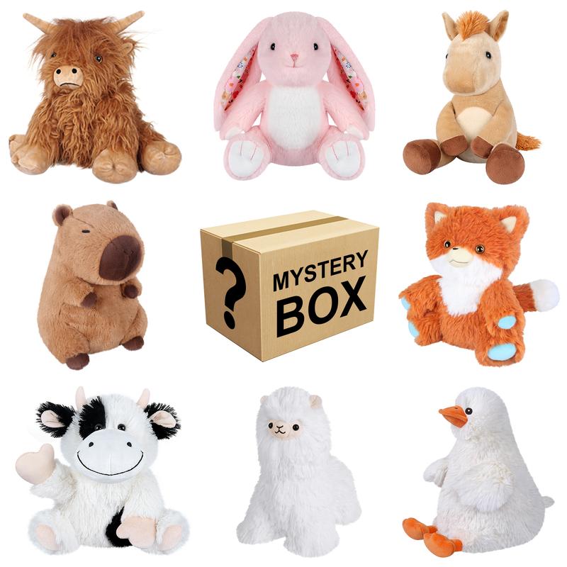 Xmas Gifts, 10'' Mystery Stuffed Animals Heat Patches,  Random Microwavable Stuffed Animals Heating Pads, Coolable & Heatable Stuffed Toy, Plush Gifts For Boys Girls Women, Single Pack & 2 Pack