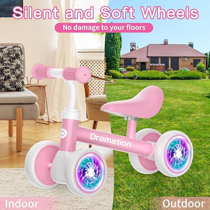 Colorful Lighting Balance Car, Adjustable Pedalless Seat Balance Car, 4 Lighting Silent Wheels, Ride-On Toy Gift for Kids for Christmas Adjustable Toddler