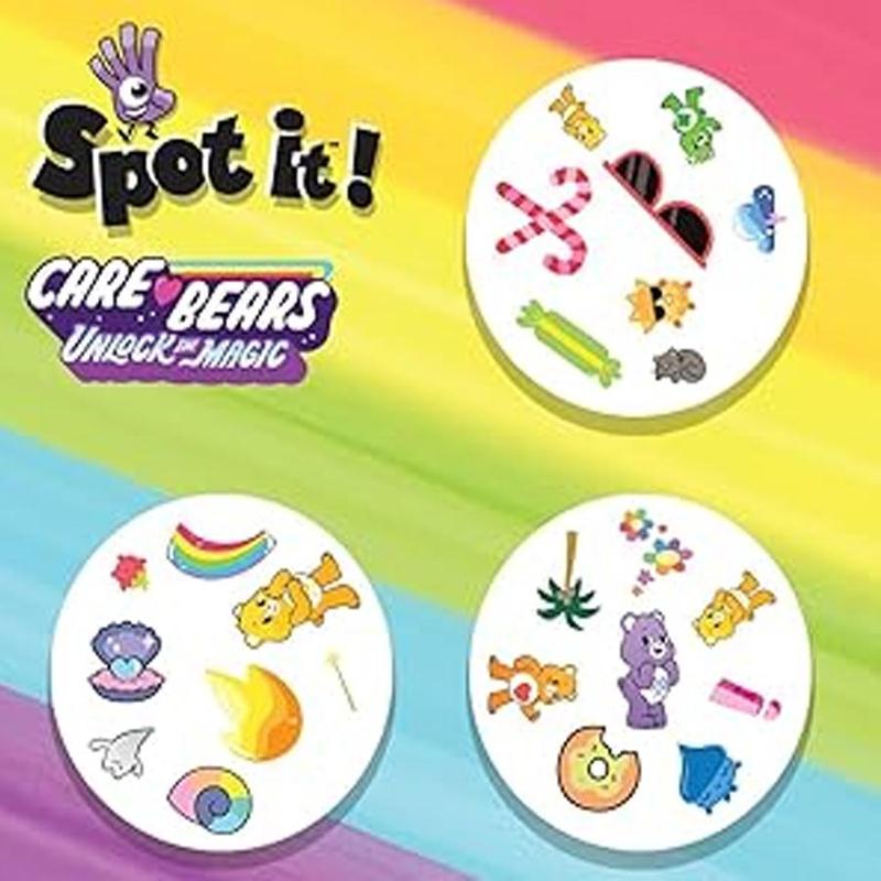 Care Bears Pattern Spot It Card Game, 1 Box Unlock The Magic Puzzle Card Game, Perfect Party Game Nights To Bring You Endless Joy