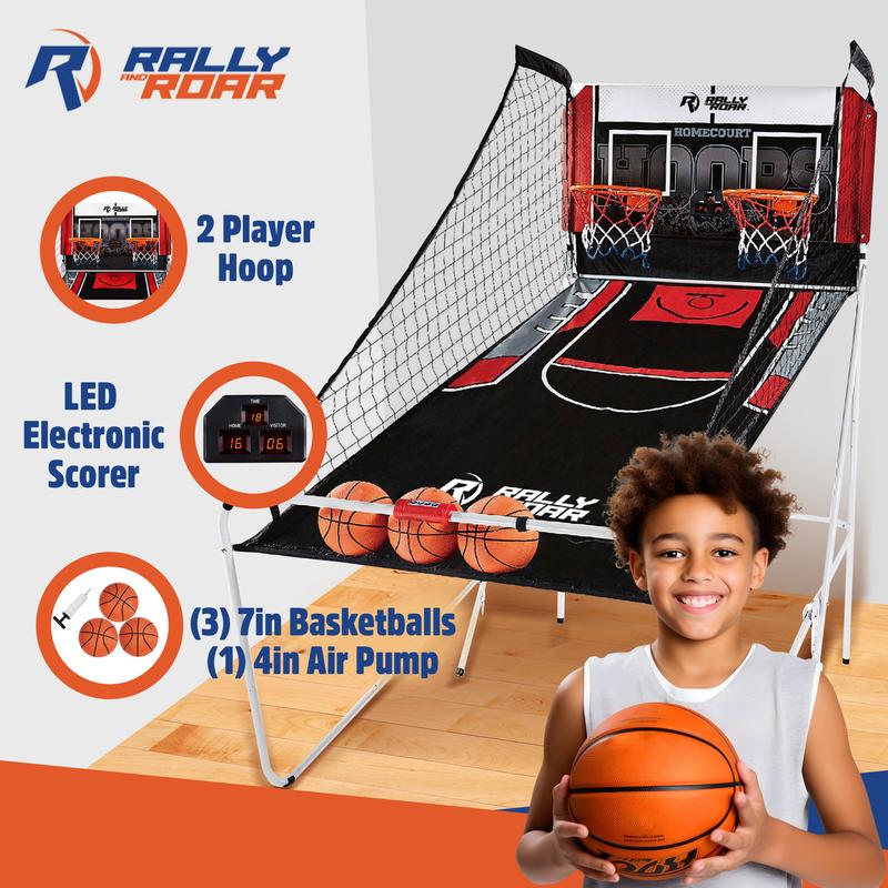 Lancaster Indoor Arcade Basketball Dual Hoop Shooting Game Set