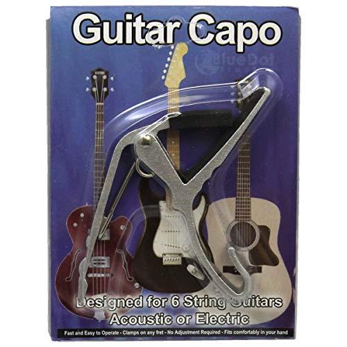 Capo- Lightweight Key Clamp Trigger Capo Tune Quick Release Change Trigger for Acoustic Electric 6-String Guitars, Ukulele, Banjo, Mandolin, Bass - Sliver