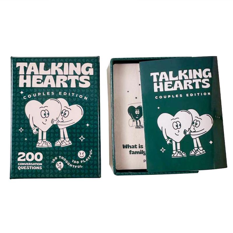 Talking Hearts Couple Card Game, 1 Box 200 Questions Conversation Card, Couple Dating Game, Party Activity Supplies, Party Gift Ideas