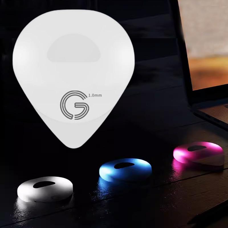 LED Guitar Pick, 1 Count Replaceable Button Battery LED Guitar Pick, Guitar Pick for Acoustic, Electric & Bass Guitars, Gift for Guitar Player