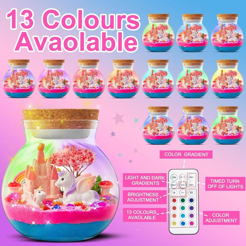 Light-Up Unicorn Terrarium Kit for Kids: Birthday Gifts for Girl Ages 4 5 6 7 8-12 Year Old Girl Gift Unicorn Toys for Girls Age 4-6 Easter Gifts for Kids - Arts and Crafts for Kids