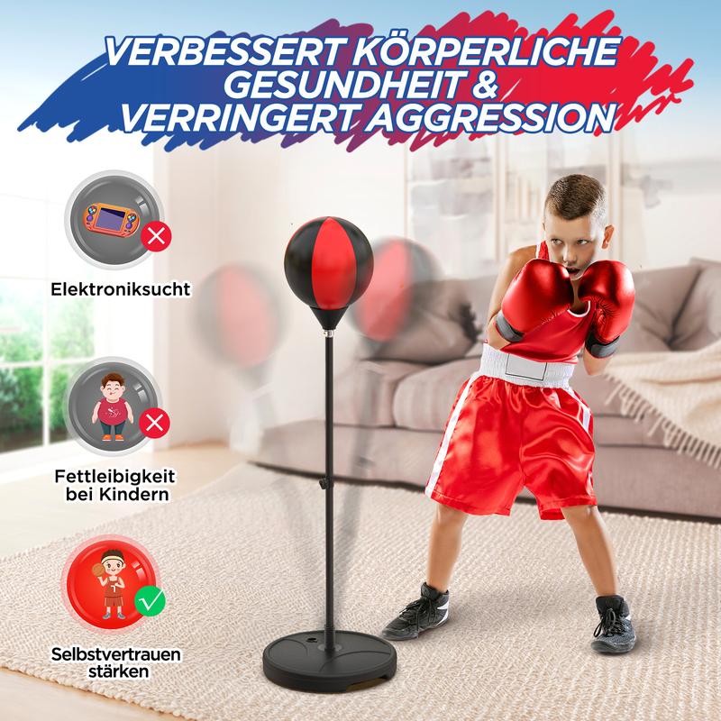 2 in 1 Kids Basketball Hoop Indoor and Punching Bag, Adjustable Basketball Stand, Toddler Basketball Hoop for Kids, Christmas Birthday Toys Gifts for 2 3 4 5 6 7 8 Year Old Boys & Girls