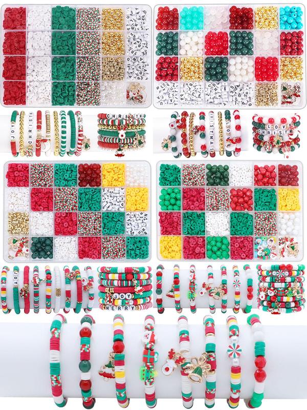 Christmas Themed Beaded Making Kit, Christmas Bead Diy Pendant, Diy Jewelry Making Supplies for Bracelet Necklace Craft