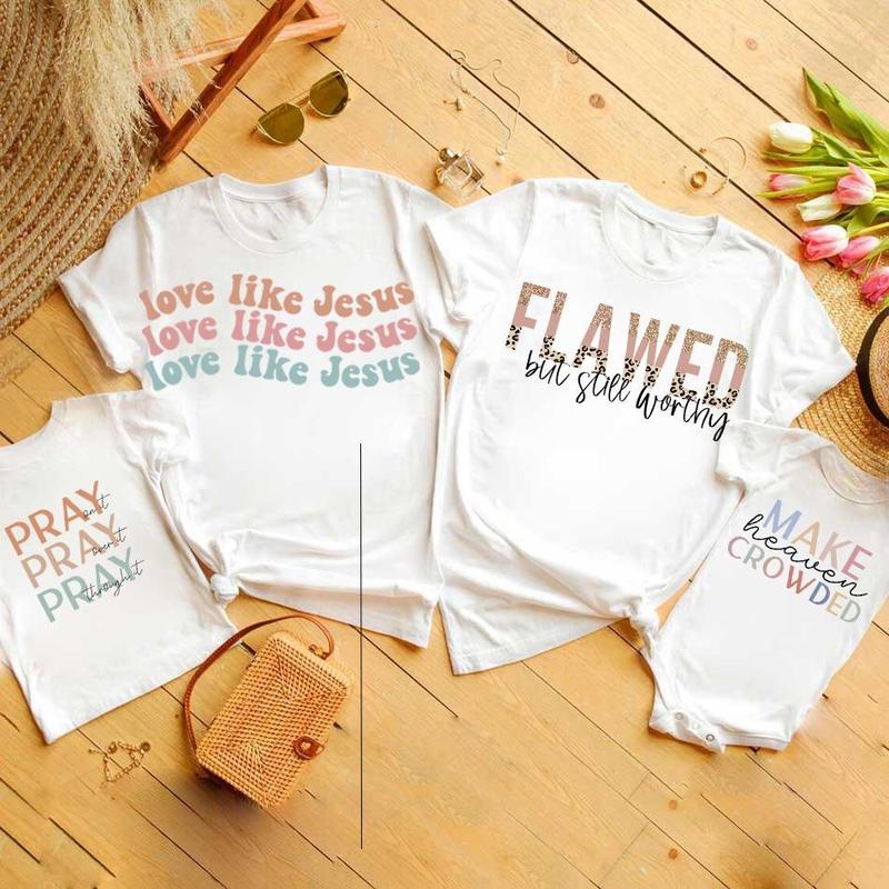 Religious Quotes Design Heat Transfer Stickers, 6 Counts set Washable Heat Transfer Stickers for DIY Clothes Hats Shirts Bags, Heat Transfer Sticker for Clothing Decorations