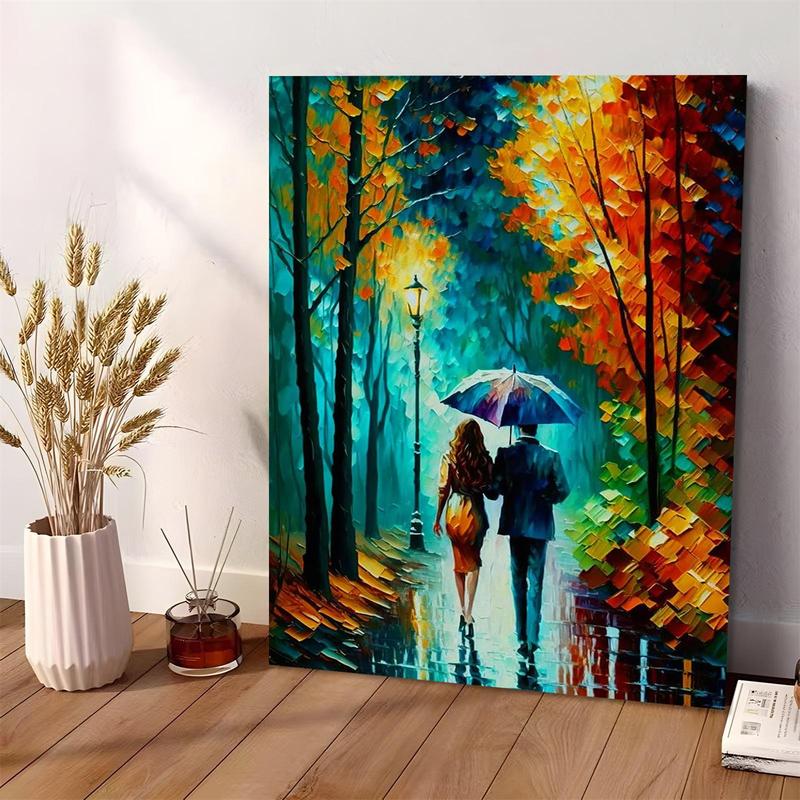 DIY Acrylic Painting Kit without Frame, Romantic Couple Pattern Paint by Numbers Kit, Wall Art Decor for Home Living Room Bedroom