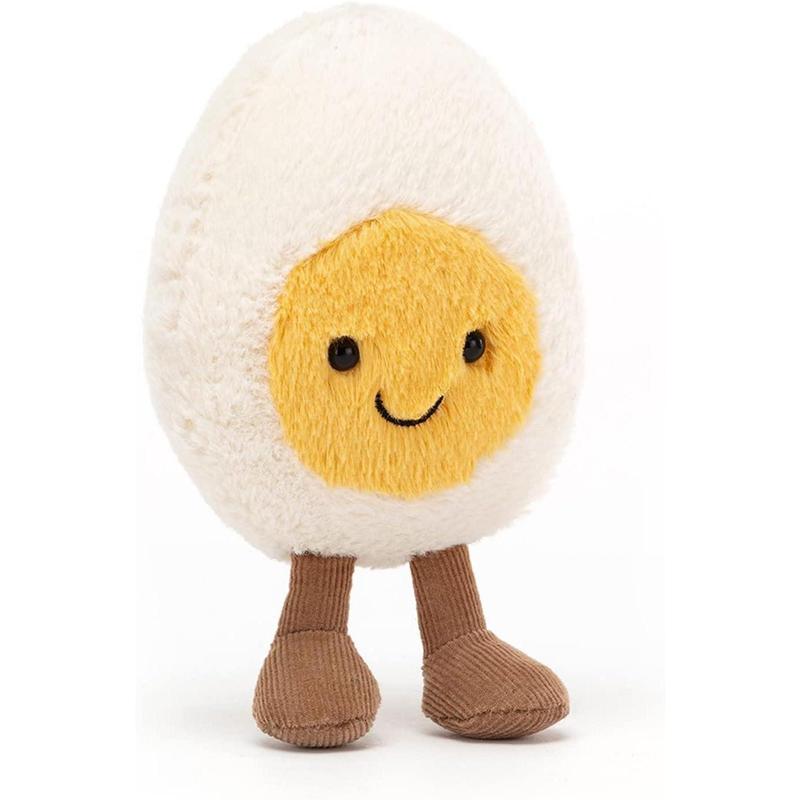 Jellycat Amuseables Boiled Egg Happy Stuffed Toy, Small 5.5 inches | Food Plush | Fun Gift Idea