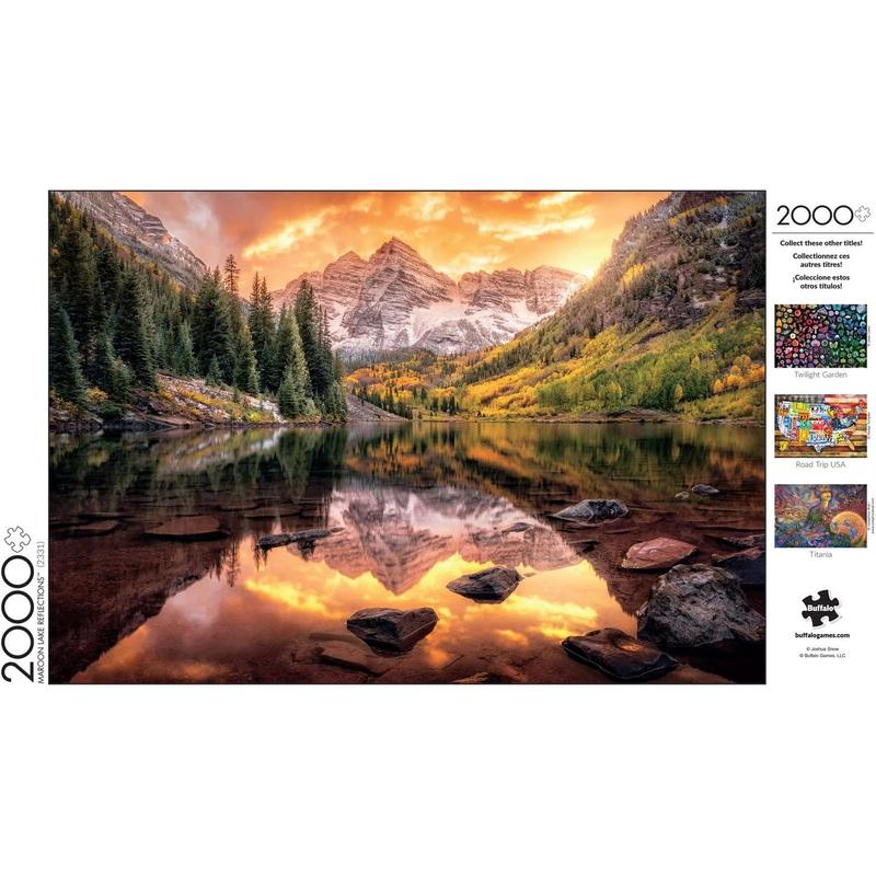 Joshua Snow - Maroon Lake Reflections - 2000 Piece Jigsaw Puzzle for Adults Challenging Puzzle Perfect for Game Nights - Finished Puzzle Size is 38.50 x 26.50