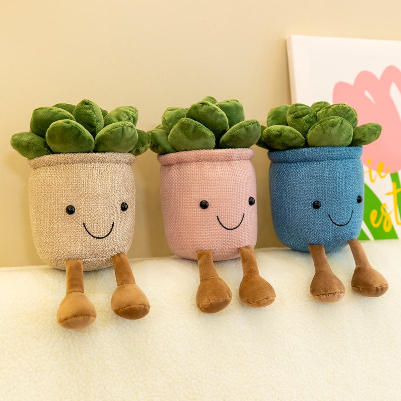 Cute Succulents Plush Toy, Potted Plant Stuffed Plush Pillow, Home Decoration, Gifts for children, Summer Gifts.