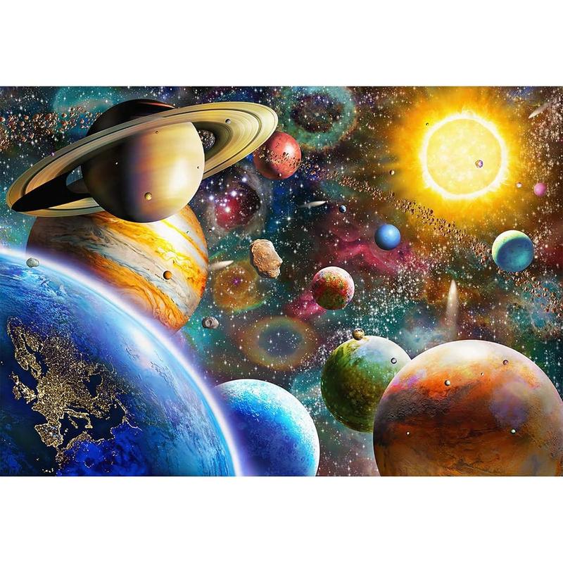 Jigsaw Puzzles 1000 Pieces for , Families (Space Traveler, Solar System) Pieces Fit Together Perfectly