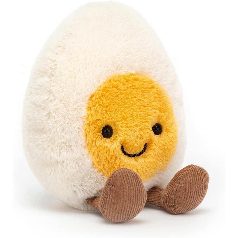 Jellycat Amuseables Boiled Egg Happy Stuffed Toy, Small 5.5 inches | Food Plush | Fun Gift Idea