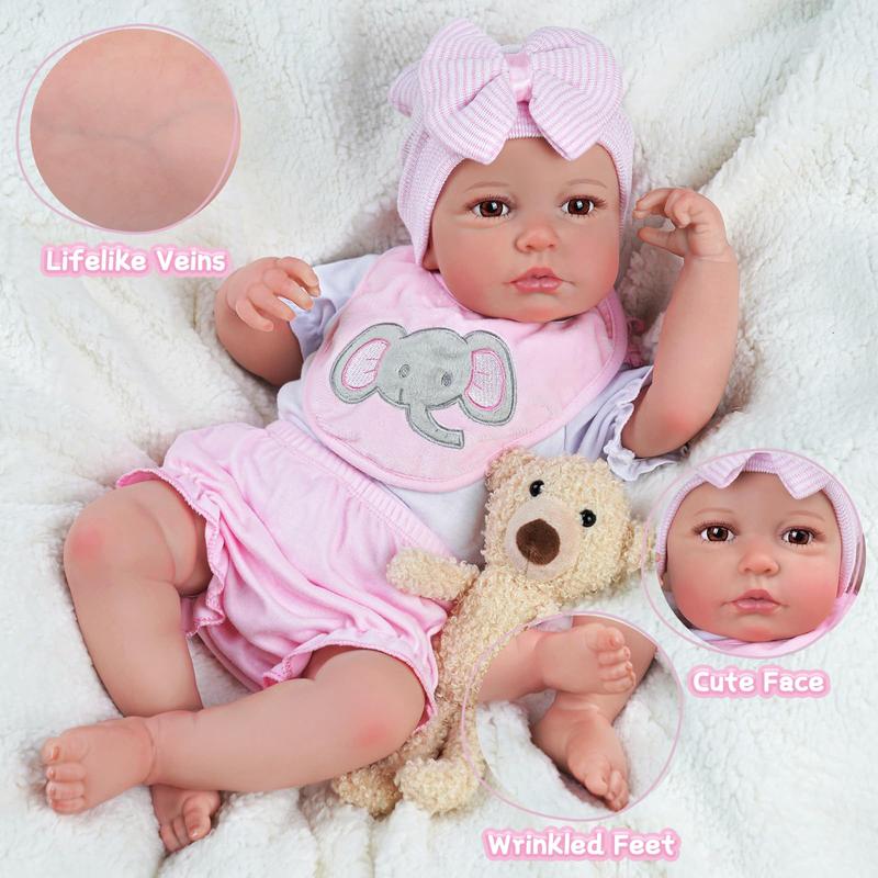 BABESIDE Lifelike Reborn Baby Dolls - 20-Inch Sweet Smile Realistic-Newborn Baby Dolls Handmade Baby Feeling Real Life Baby Dolls Girl with Feeding Kit Gift Box for Birthday Christmas, Fiona