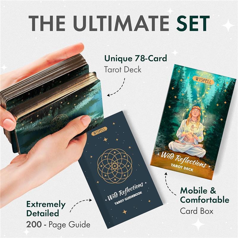 Wild Reflections Tarot Cards: Nature-Inspired Tarot Cards with Guide Book - Beautiful Tarot Cards Set - Tarot Cards for Beginners