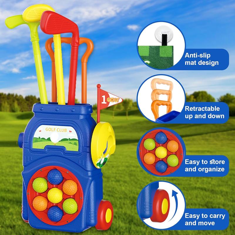 Kids Golf Clubs 3-5 Upgraded Kids Golf Club Set with Putting Mat Toddler Golf Set the Best 3 Year Old Boy Birthday Gift Outdoor Toys for Toddlers 1-3 and the Toddler Games Toys for 3 Year Old Boy