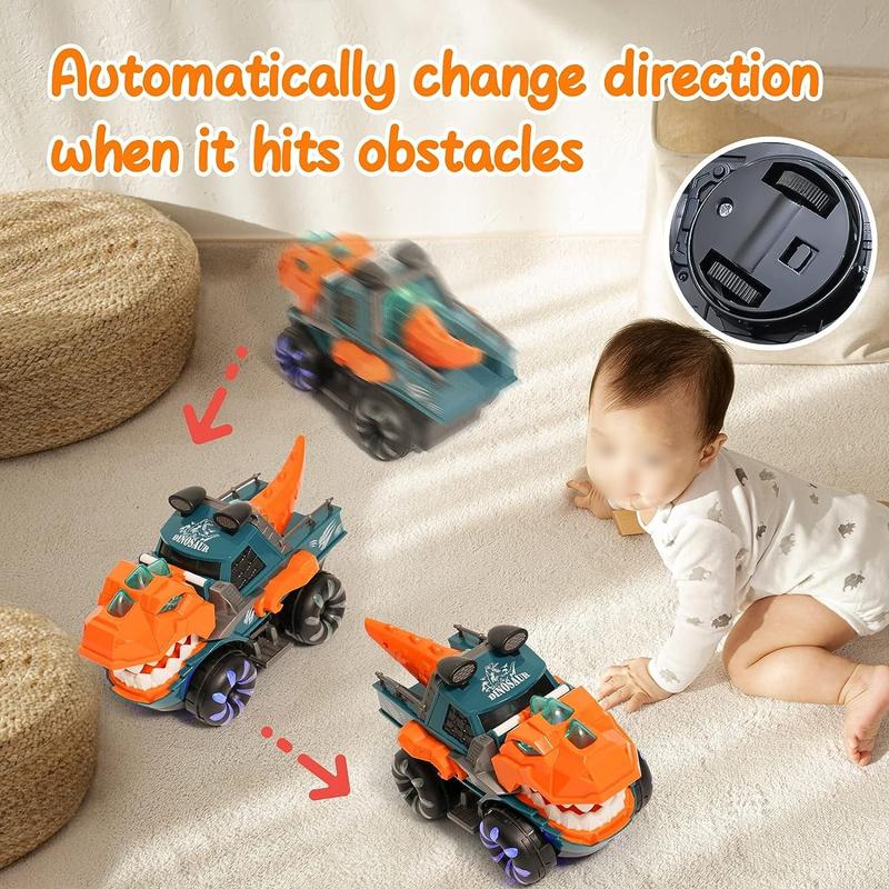 Monster Truck with Flashing Lights Music Roaring Sound, Dinosaur Car Toys for 3 4 5 6 Year Old Boys Electric Remote Control Toys Gifts Christmas