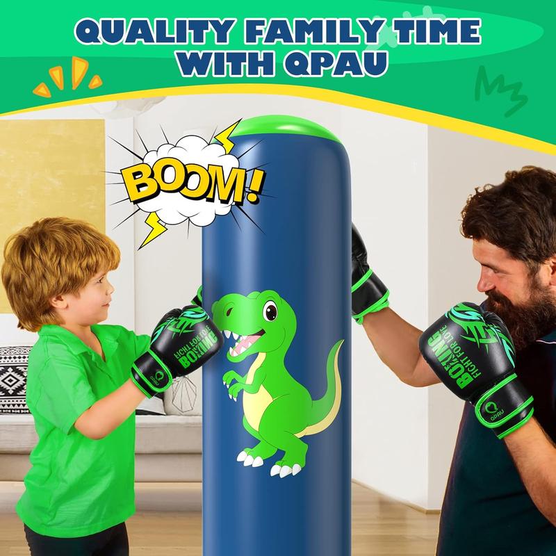 Inflatable Punching Bag, 48 Inch Stable Inflatable Boxing Bag for 3-6 Kids,Dinosaur Toy & Gifts for Boys and Girls, Kids Boxing Set for Practicing Karate, Taekwondo