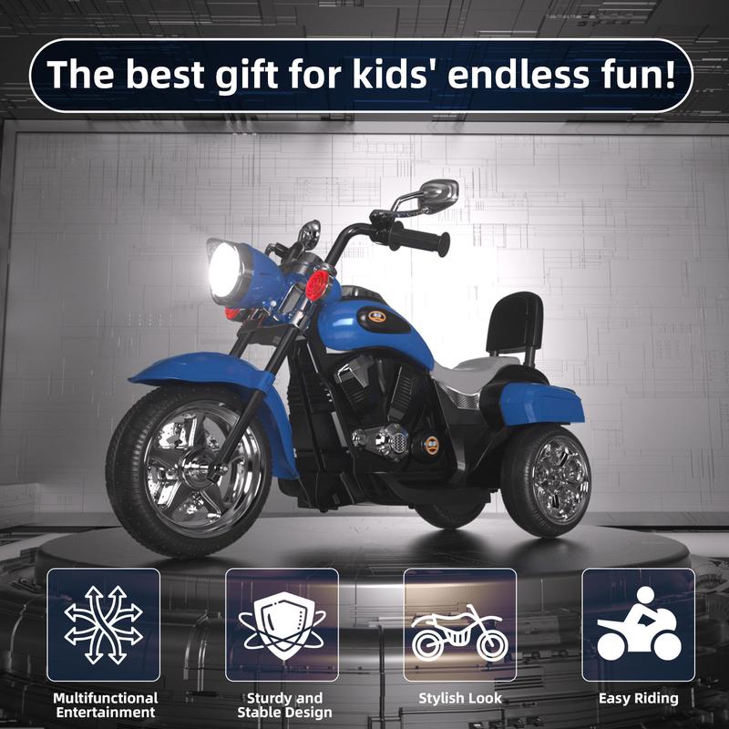 XJD Kids Ride ons Toys, Kids Motorcycle, Powered Motorcycle, Headlight, Forward Reverse Switch, 3 Wheels Toys for Boys Girls Gift cars kids