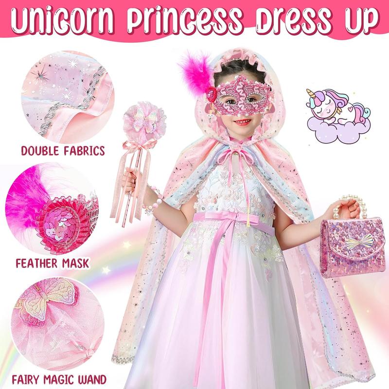 Christmas Gift Unicorn Gifts for Girls Toy Kids Makeup Kit with Princess Dress Up Set & Birthday Gift Toy for Little Girl