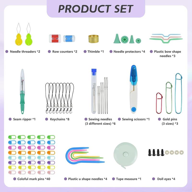 124 count Crochet Kit for Adults and , 14 Sizes  Crochet Hooks with a Comfortable Grip for Beginners and Experienced Crocheters, Ideal for Creating Beautiful Projects