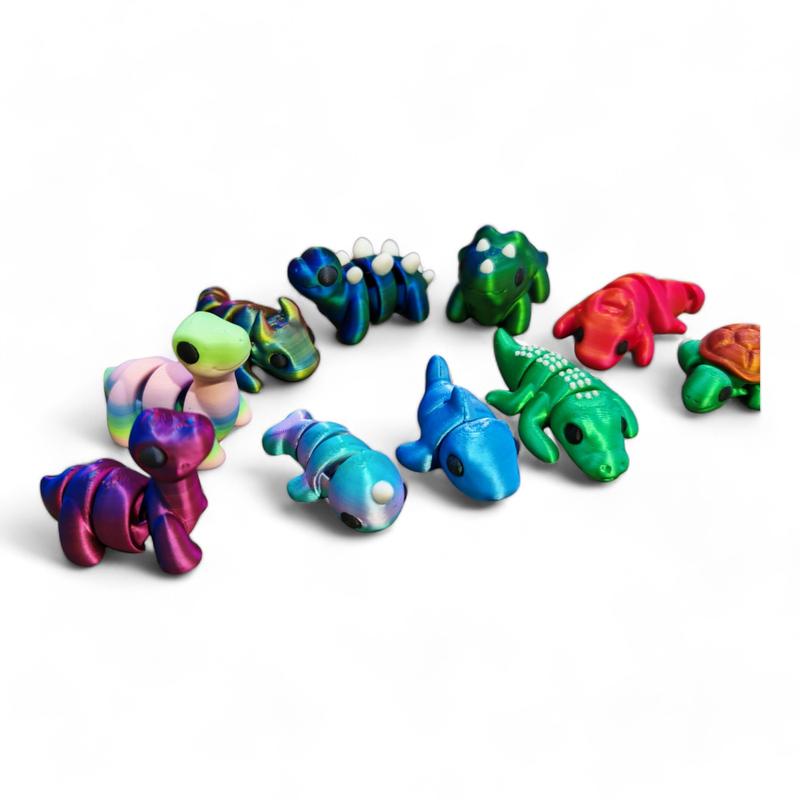 Articulating Mini Animal Figurine - Land, Water, Dino and Mystery Pack with Movable Body Parts