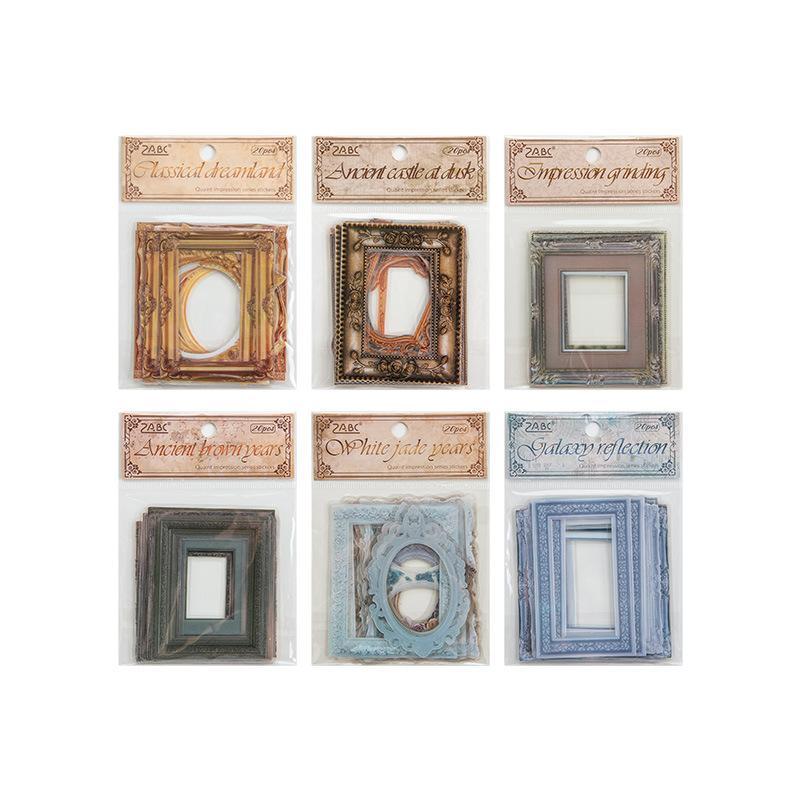 Vintage Photo Frame Sticker, 20pcs set Waterproof PET Material Border Sticker, DIY Decorative Sticker for Scrapbooking, Journaling, Gift Wrapping