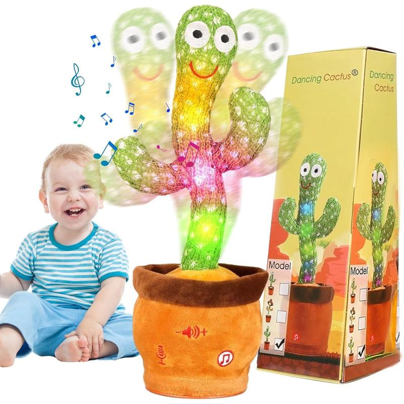 Dancing Cactus, Talking Cactus Toy, Dancing Cactus Mimicking Toy, Repeating and Recording What You Say, Cactus Baby Toy with LED, Repeat, Dance, Record (Dancing Cactus Recording + Song)