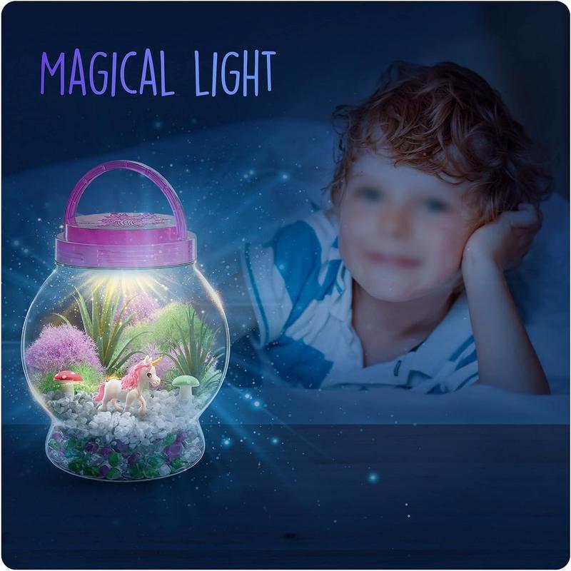 Light-Up Unicorn Terrarium Kit for Kids - Kids Birthday Easter Gifts for Kids - Best Unicorn Toys & Activities Kits Presents - Arts & Crafts for Little Girls & Boys Age 4 5 6 7 8-12 Year Old Girl Gift