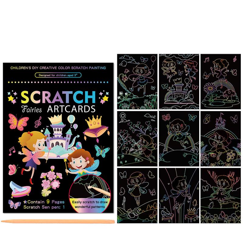 Magic Scratch Off Craft Kit  Color Drawing Note Pad Supply  DIY Party Favor Game Activity Birthday