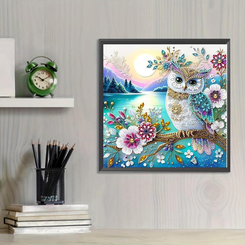 Owl Pattern DIY Diamond Arts Colorful Painting Kit without Frame, DIY 5D Diamond Arts Colorful Painting for Bedroom Home Wall Decor