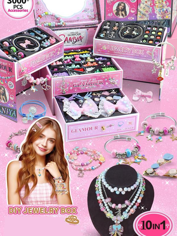 2024 New Style Princess Jewelry Making Kit, Cute Beaded Jewelry Making Kit for Women Girls, Diy Jewelry Making Supplies for Bracelet Necklace Earrings