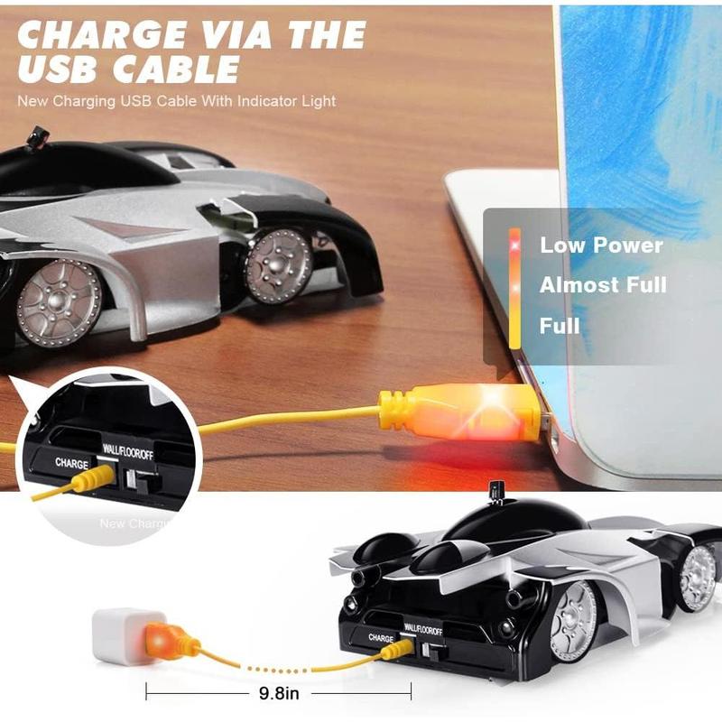 Wall Climbing Remote Control Car Dual Mode 360deg Rotating RC Stunt Cars with Headlight Rechargeable Toys for Boys Girls 4 5 6 7 8-12 Christmas Gift