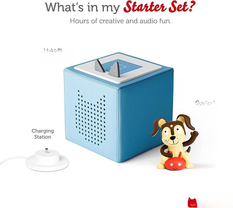 Toniebox Audio Player Starter Set with Playtime Puppy - Listen, Learn, and Play with One Huggable Little Box - Light Blue