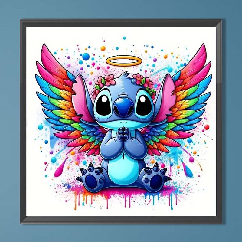 Cartoon Stitch Pattern DIY Diamond Arts Colorful Painting Kit without Frame, DIY 5D Diamond Arts Colorful Painting for Bedroom Wall Decor