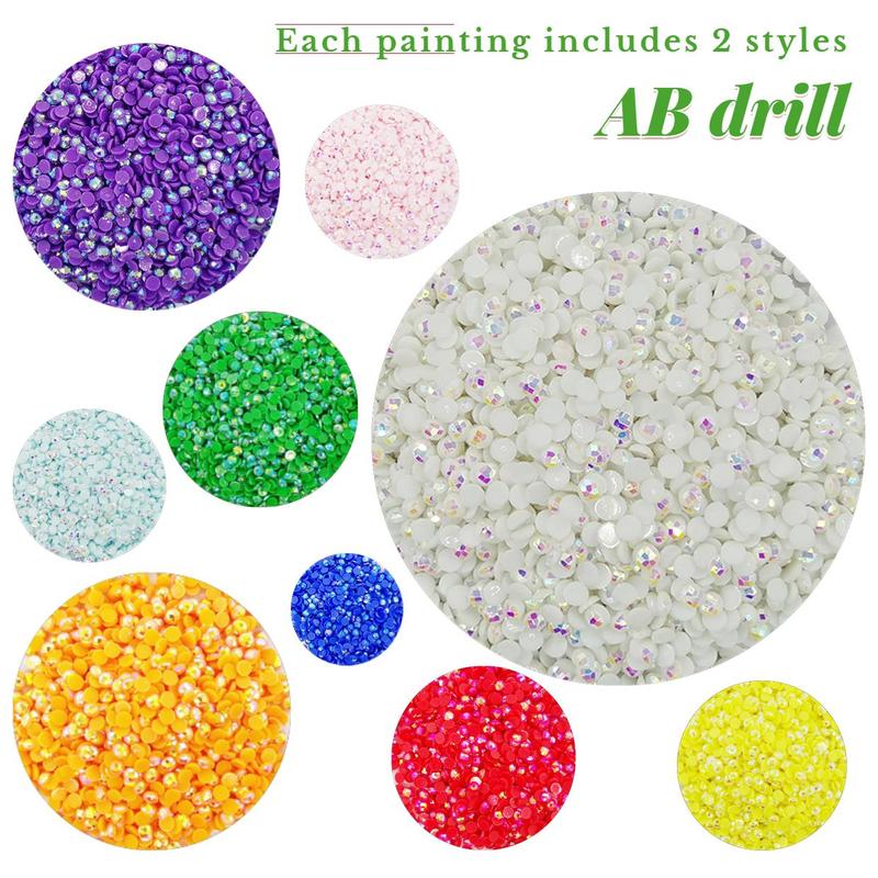 Flower Pattern DIY Diamond Arts Colorful Painting Kit without Frame, DIY 5D Diamond Arts Colorful Painting Kit, Wall Art Decor for Home Living Room