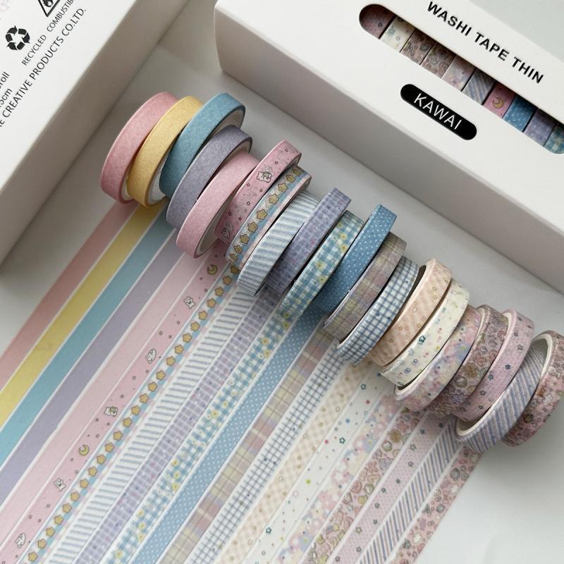 Washi Tape Set, 20 Rolls box Retro Washi Tape, Creative Decorative Tape, DIY Decorative Tape for Scrapbooking, Journaling, Gift Wrapping