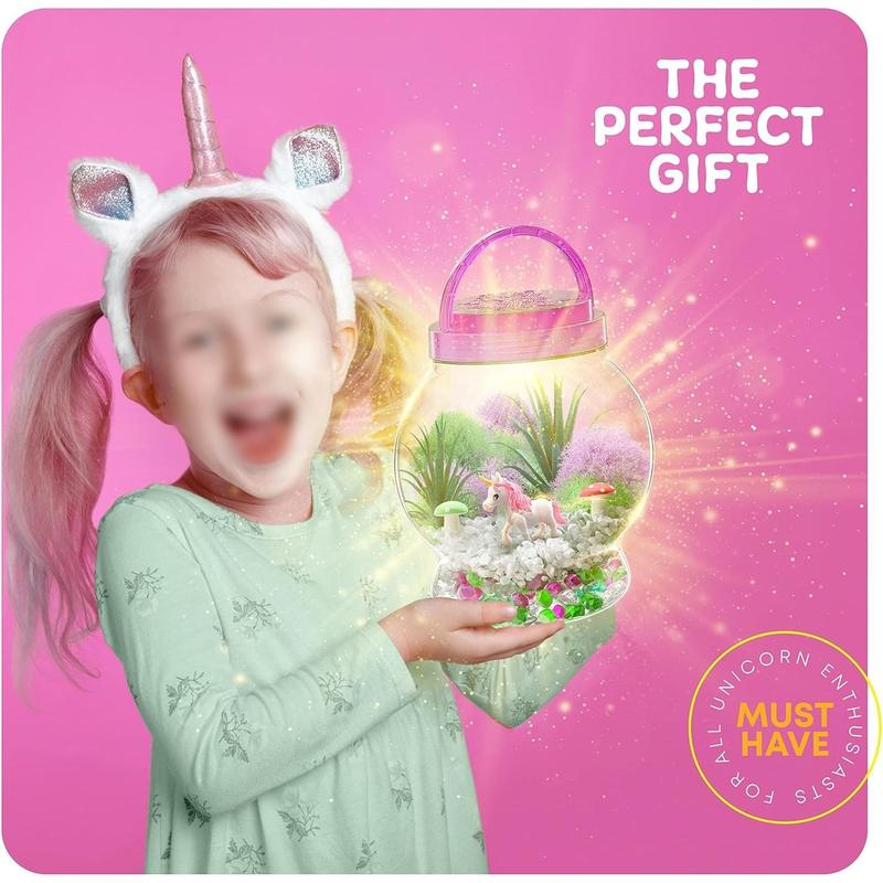 Light-Up Unicorn Terrarium Kit for Kids - Kids Birthday Easter Gifts for Kids - Best Unicorn Toys & Activities Kits Presents - Arts & Crafts for Little Girls & Boys Age 4 5 6 7 8-12 Year Old Girl Gift