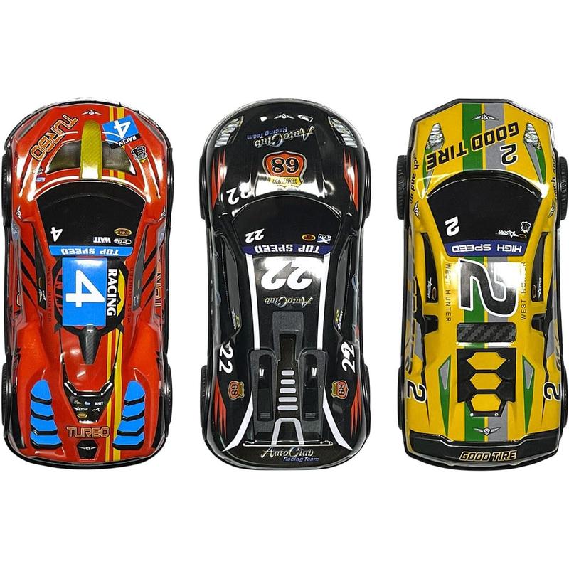 3 Pcs Pull Back Cars 5 inch Race Cars Toys Vehicles Set, Friction Powered Cars Toys for Toddlers 3 4 5 6 7 Years Old Kids for Boys Girls - No.2 No.4 No.22