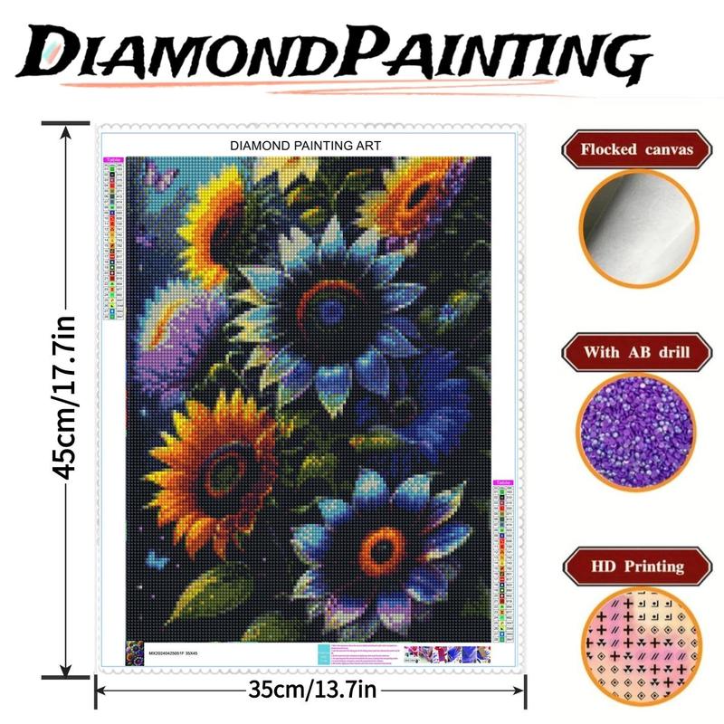 Flower Pattern DIY Diamond Arts Colorful Painting Kit without Frame, DIY 5D Diamond Arts Colorful Painting Kit, Wall Art Decor for Home Living Room