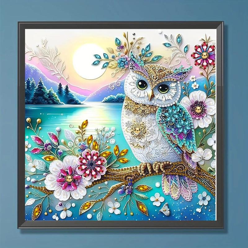 Owl Pattern DIY Diamond Arts Colorful Painting Kit without Frame, DIY 5D Diamond Arts Colorful Painting for Bedroom Home Wall Decor