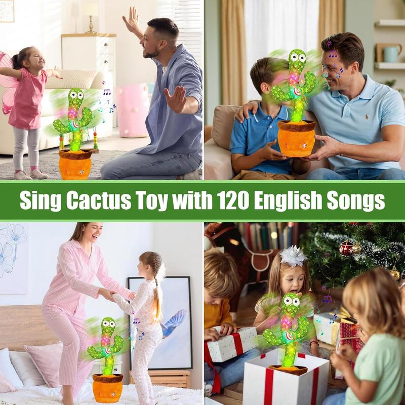 Dancing Cactus, Talking Cactus Toy, Dancing Cactus Mimicking Toy, Repeating and Recording What You Say, Cactus Baby Toy with LED, Repeat, Dance, Record (Dancing Cactus Recording + Song)