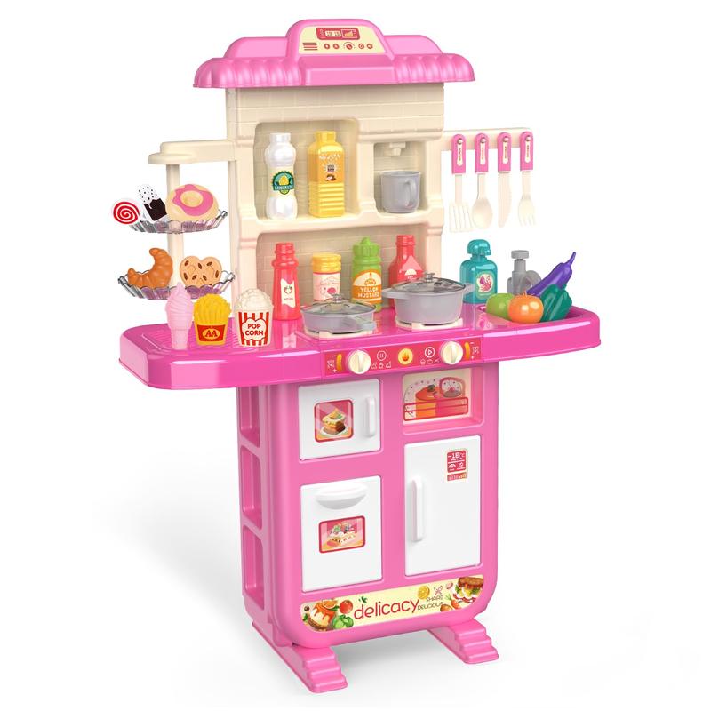 Play Kitchen Toys Pretend Food Kitchen Toys, Kitchen Sets, Play Kitchen Accessories with Real Sounds and Lights, Great for Birthday, Holiday Gifts