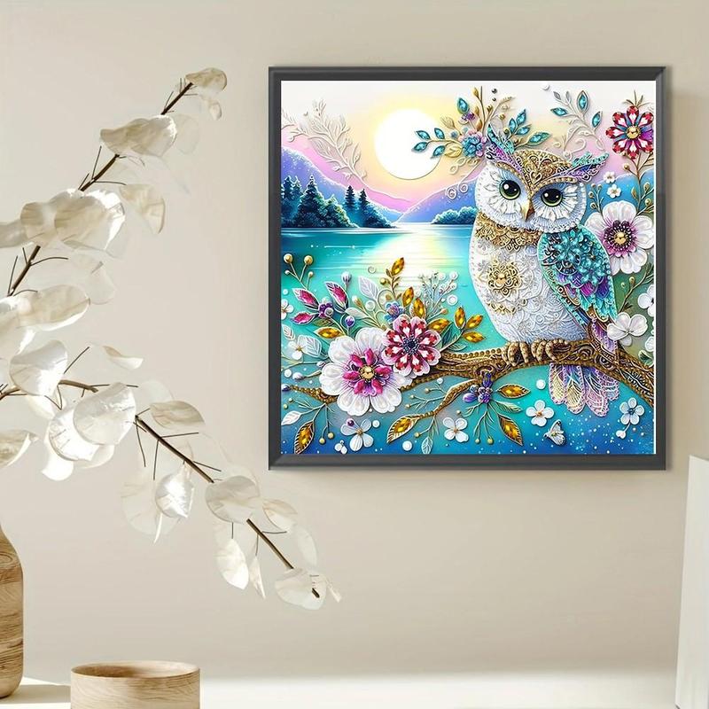 Owl Pattern DIY Diamond Arts Colorful Painting Kit without Frame, DIY 5D Diamond Arts Colorful Painting for Bedroom Home Wall Decor