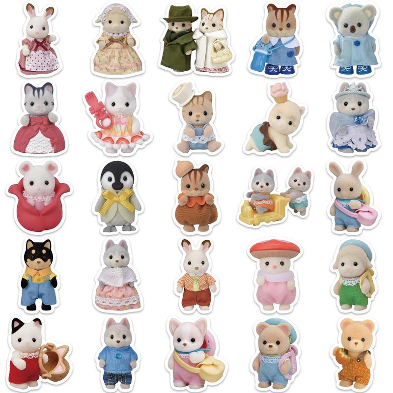 Cartoon Animal Pattern Sticker, 55pcs set Cute Animal Decorative Sticker, Diy Decals for Water Bottle, Laptop, Phone Case, Scrapbooking, Journal Making