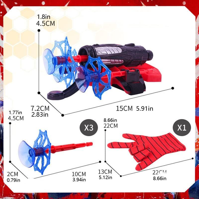 Spider Gloves Man Web Shooter Toy, Super Hero Capes and Mask for Kids Spider Plastic Superhero Launcher Glove Hero Movie Launcher Toy Set, Medium