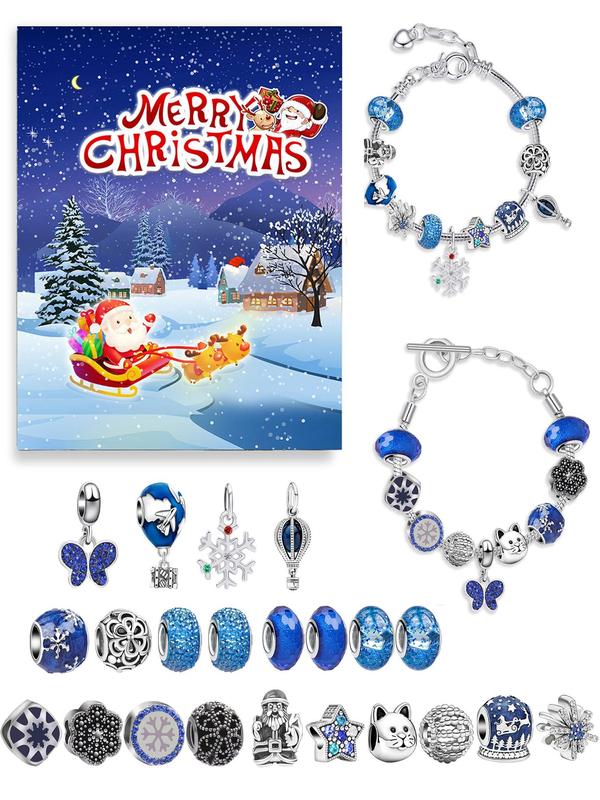 Christmas Themed Beaded Jewelry Making Kit, 2024 New Style Cute Diy Jewelry Making Kit for Women Girls, Diy Jewelry Making Accessories for Bracelet & Necklace