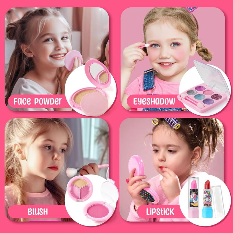 Christmas Gift Unicorn Gifts for Girls Toy Kids Makeup Kit with Princess Dress Up Set & Birthday Gift Toy for Little Girl